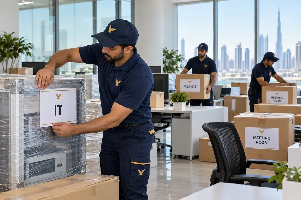 Business Moves with Clear Item Labelling with Falcon Movers Cargo