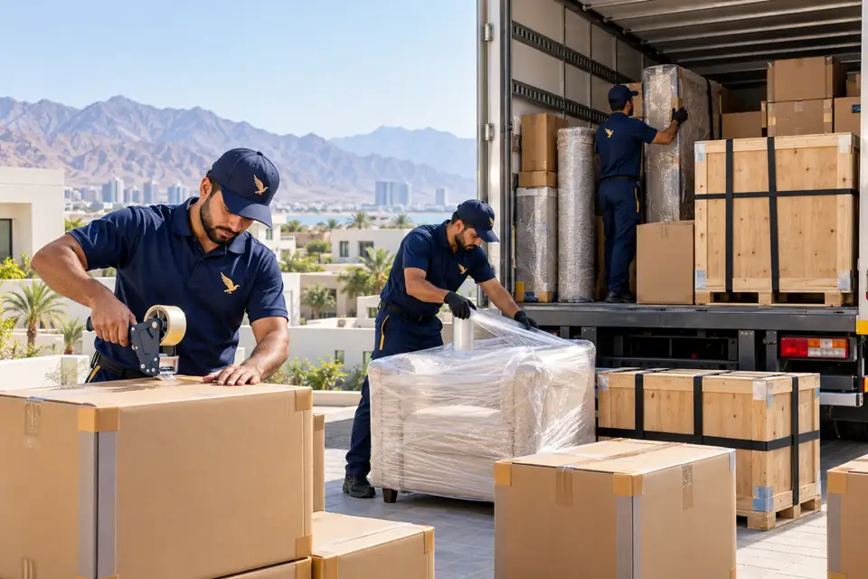 Packing for RAK-to-UAE Transportation with Falcon Movers Cargo