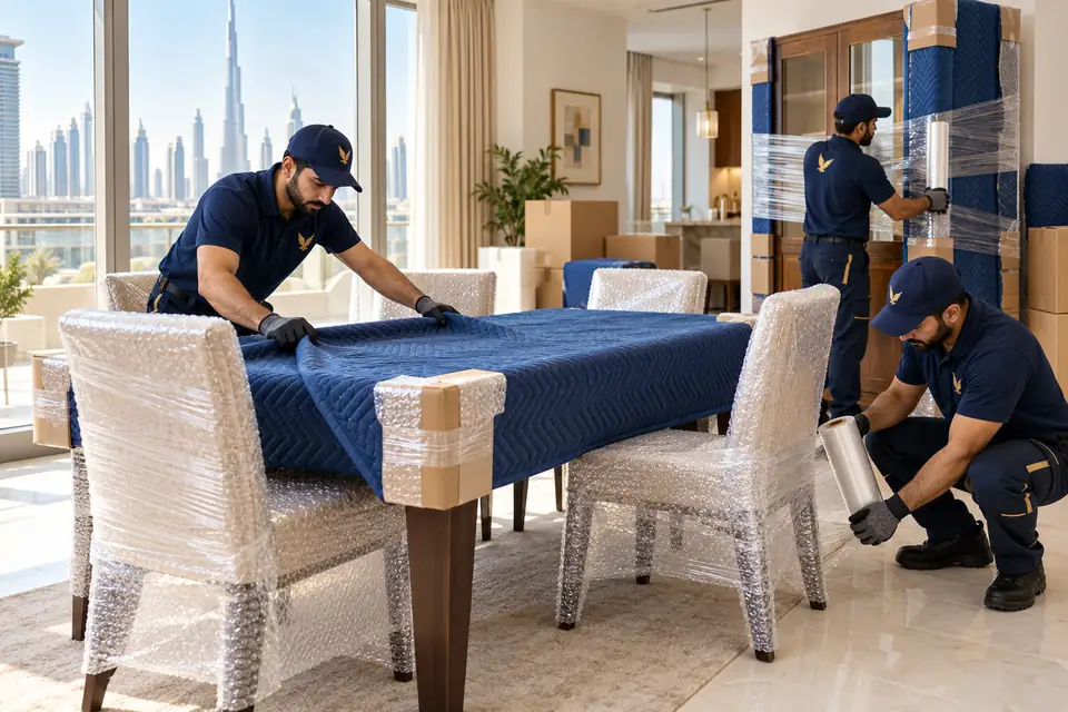 Furniture Protection and Packing Preparation with Falcon Movers Cargo